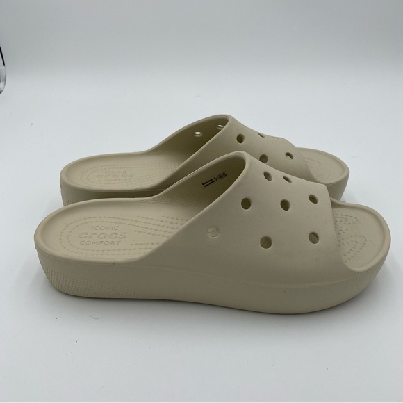 Crocs Iconic Comfort Classic Platform Slip On Open Toe Sandals Slides Size 10 - Picture 7 of 9